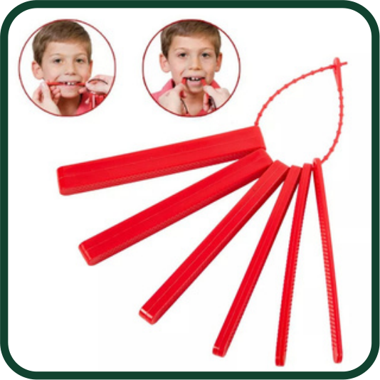 Red biting blocks — bilateral set